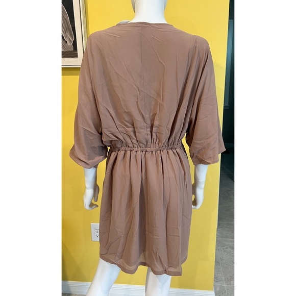 EN CREME sequin accent mocha dress PLUS 18, 20, 22, 24, 26 - Picture 6 of 7